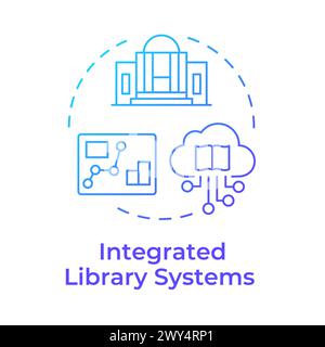 Integrated library systems blue gradient concept icon Stock Vector