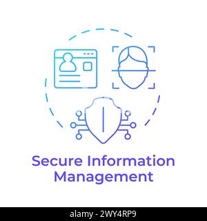 Secure information management blue gradient concept icon Stock Vector