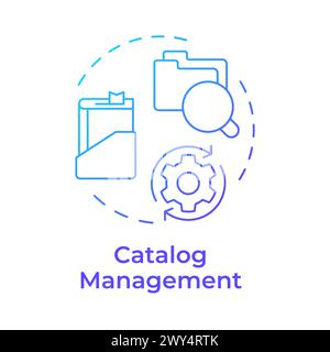 Catalog management blue gradient concept icon Stock Vector