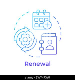 Renewal blue gradient concept icon Stock Vector