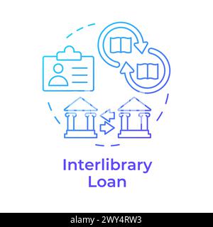 Interlibrary loan blue gradient concept icon Stock Vector