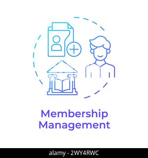 Membership management blue gradient concept icon Stock Vector