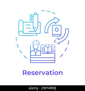 Reservation blue gradient concept icon Stock Vector