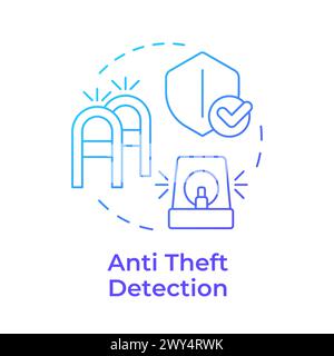 Anti theft detection blue gradient concept icon Stock Vector