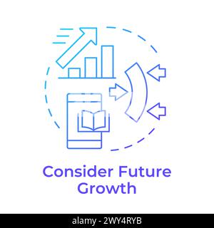 Consider future growth blue gradient concept icon Stock Vector