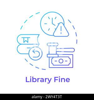 Library fine blue gradient concept icon Stock Vector