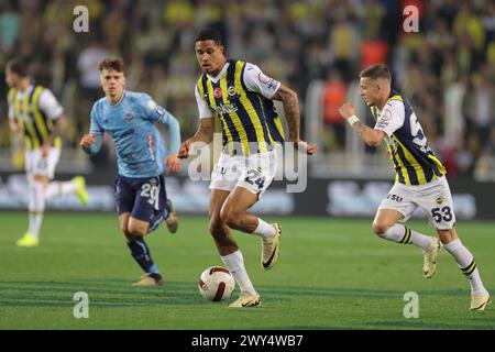 Istanbul, Turkey. 03rd Apr, 2024. Istanbul, Turkey, April 3rd 2024: Jayden Oosterwolde (24 Fenerbahce) during the Turkish Super League football match between Fenerbahce and Adana Demirspor at Ulker Stadium, Turkey. Emre OKTAY (Emre OKTAY/SPP) Credit: SPP Sport Press Photo. /Alamy Live News Stock Photo