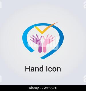 Hands Icon Spirituality Help Solidarity Compassion Care Love Prayer Logo Multiple Colors Diversity Stock Vector