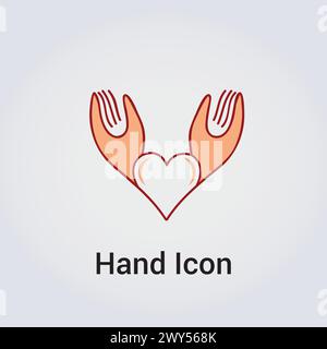 Hands Icon Spirituality Help Solidarity Compassion Care Love Prayer Logo Multiple Colors Diversity Stock Vector