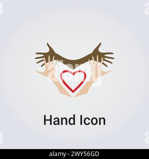 Hands Icon Spirituality Help Solidarity Compassion Care Love Prayer Logo Multiple Colors Diversity Stock Vector