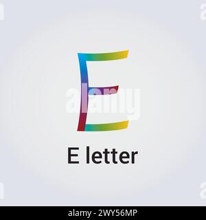 E Letter Icon Design Single Isolated Logo Design Brand Corporate Identity Rainbow Colors Editable Template Vector Monogram Emblem Illustration Brand Stock Vector