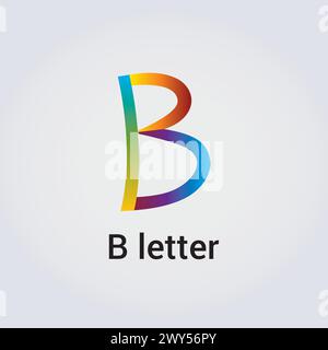 B Letter Icon Design Single Isolated Logo Design Brand Corporate Identity Rainbow Colors Editable Template Vector Monogram Emblem Illustration Brand Stock Vector