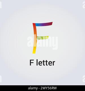 F Letter Icon Design Single Isolated Logo Design Brand Corporate Identity Rainbow Colors Editable Template Vector Monogram Emblem Illustration Brand Stock Vector