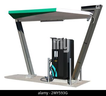 New charging station for electric vehicles. Isolated on white Stock Photo