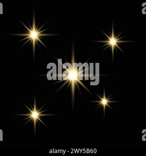 Realistic Burst of Light Isolated on Dark Background Stock Vector