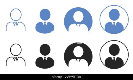 Set of User Profile Icons Isolated on White Background Stock Vector