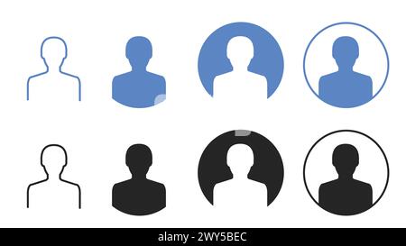 Set of User Profile Icons Isolated on White Background Stock Vector