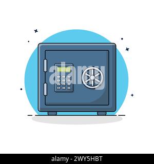 Digital Locker Vector Illustration. Safe Box Concept Design Stock Vector