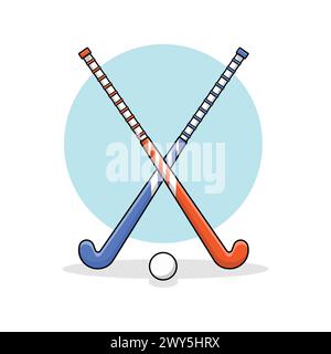 Hockey Stick and Hockey Puck Vector Illustration. Sports Hockey Concept Design Stock Vector
