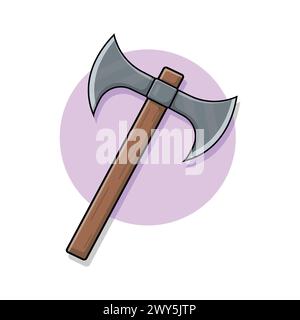 Warrior Axe Vector Illustration. Axe Logo Concept Design Stock Vector