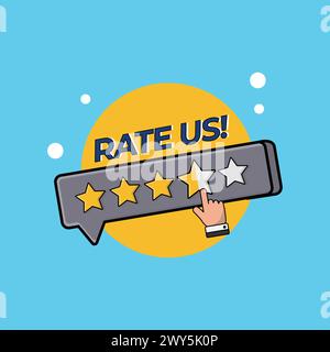 Customer or Client Rating Vector Illustration Design. Business Review and Rating Concept Design Stock Vector