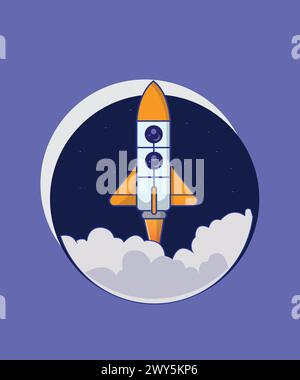 Rocket Space Ship Launch Vector illustration Stock Vector