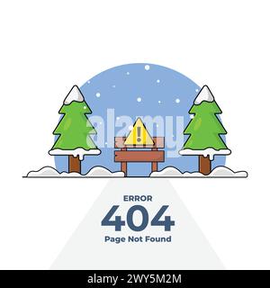 Winter Version 404 Not Found Concepts Vector Illustration for Landing Page Stock Vector