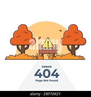Autumn Version 404 Not Found Concepts Vector Illustration for Landing Page Stock Vector