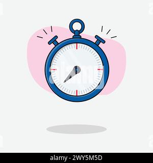 Vector analog stopwatch vector illustration flat cartoon style design Stock Vector