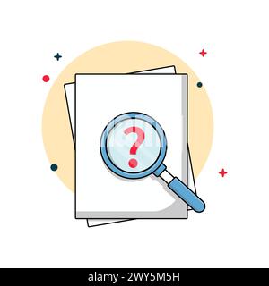 Investigating Question Mark with Magnifier Vector Illustration Stock Vector