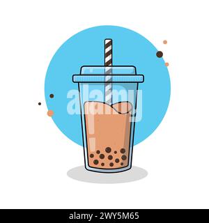 Bubble Milk Tea Cartoon Vector Illustration Stock Vector