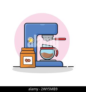 Coffee Grinder Machine Vector Illustration. Kitchen Equipment Concept Stock Vector