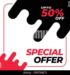 Discount Promotional Poster Design For Sale Offer Stock Vector