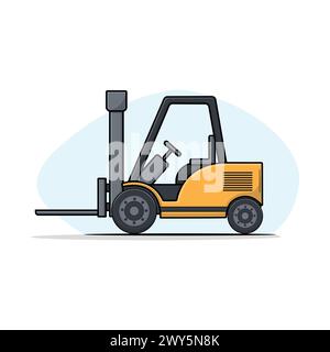 Forklift Construction Vector Illustration. Construction Vehicles Concept Stock Vector