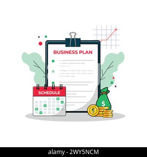 Budgeting and Business Plan Strategy Data Checklist Vector Illustration Stock Vector