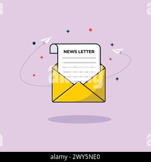 Newsletter vector illustration. Email campaign concept design Stock Vector