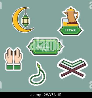 Islamic Vector Special Sticker Collection Stock Vector