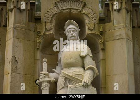 Familiengruft, Grab Edgar Auer von Herrenkirchen, Nordfriedhof, Wiesbaden, Hessen, Deutschland *** Family vault, grave of Edgar Auer von Herrenkirchen, North Cemetery, Wiesbaden, Hesse, Germany Stock Photo