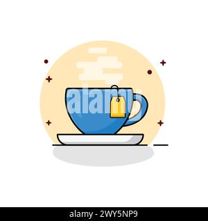 Tea Cup with Tea Bag Vector Illustration. Tea Time Concept	design Stock Vector