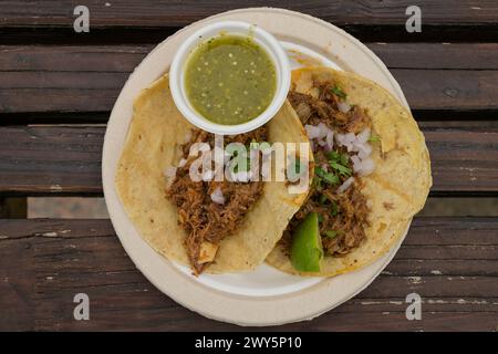 Tortilla mit Pulled Beef *** Tortilla with pulled beef Stock Photo