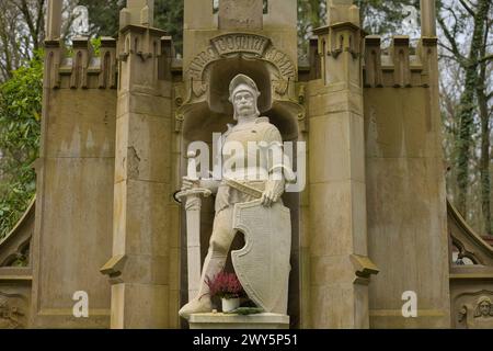 Familiengruft, Grab Edgar Auer von Herrenkirchen, Nordfriedhof, Wiesbaden, Hessen, Deutschland *** Family vault, grave of Edgar Auer von Herrenkirchen, North Cemetery, Wiesbaden, Hesse, Germany Stock Photo