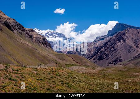 Aconcagua, highest mountain in the Americas, layers of the andean