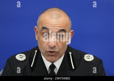 Assistant Chief Constable Thom McLoughlin speaks at a press conference at Melton Police Station, North Ferriby, Hull, to give updates on the investigation into Legacy Independent Funeral Directors. Picture date: Thursday April 4, 2024. Stock Photo