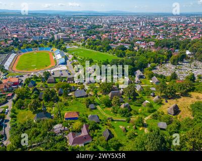 Panorama view of Baia Mare Village Museum in Romania Stock Photo