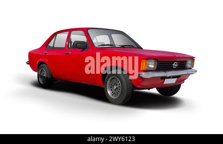 Opel Kadett classic car side view isolated on white background Stock Photo