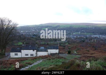 White Wells Old Victorian Spa & Bath House on the Dales Highway overlooking Ilkley in the Yorkshire Dales National Park, England, UK. Stock Photo