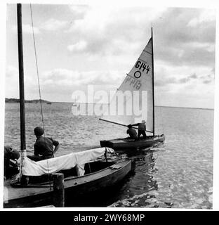 British Troops Yacht Racing : Mardorf Near Nienburg - Lashing A Sail To 