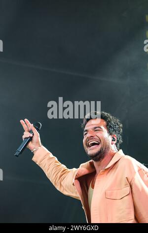 8th edition of the Rouen Armada (gathering of tall ships). Concert of singer Amir on June 17, 2023 Stock Photo