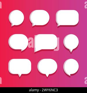3d speech bubble chat icon collection set poster and sticker concept Banner Stock Vector