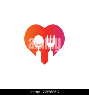 Love Food icon. restaurant logo vector Stock Vector